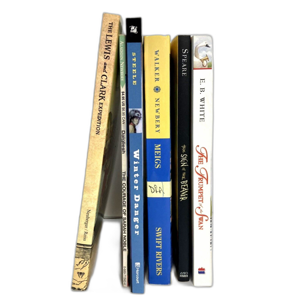 Book Lot Set Of 6 Children’s Classic literature - Newberry Honor Homeschool Gift